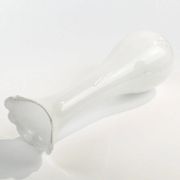 Mid-century modern vase, ivory white glass, Poland, 1970s