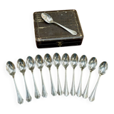 Set of 12 small silver-plated Art Deco style spoons