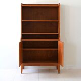 Scandinavian teak bookcase with hinged doors