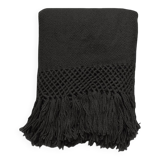 Hand-woven blanket 100% pure black llama wool