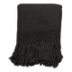 Hand-woven blanket 100% pure black llama wool