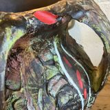 52cm Large vase with handle Signed Santi