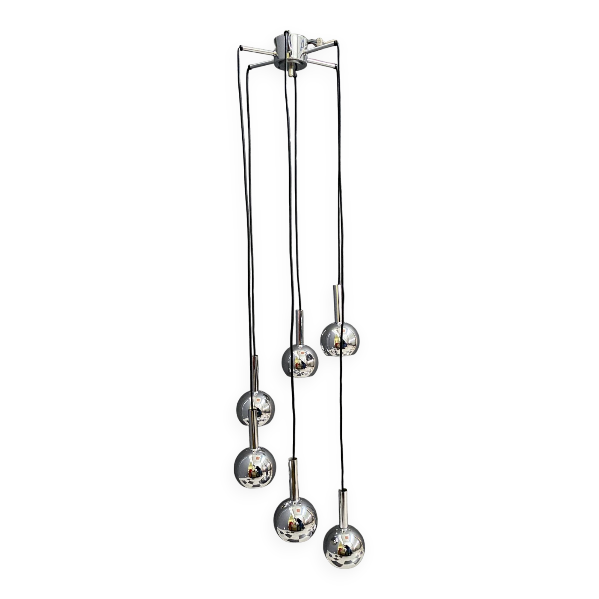 chrome 6 ball sphere lamp 1960s