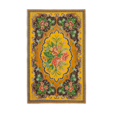 Handwoven vintage romanian yellow kilim 194 cm x 297 cm - 23432