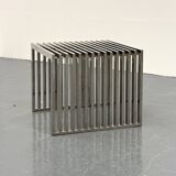 Eichholtz Carlisle side table in polished stainless steel