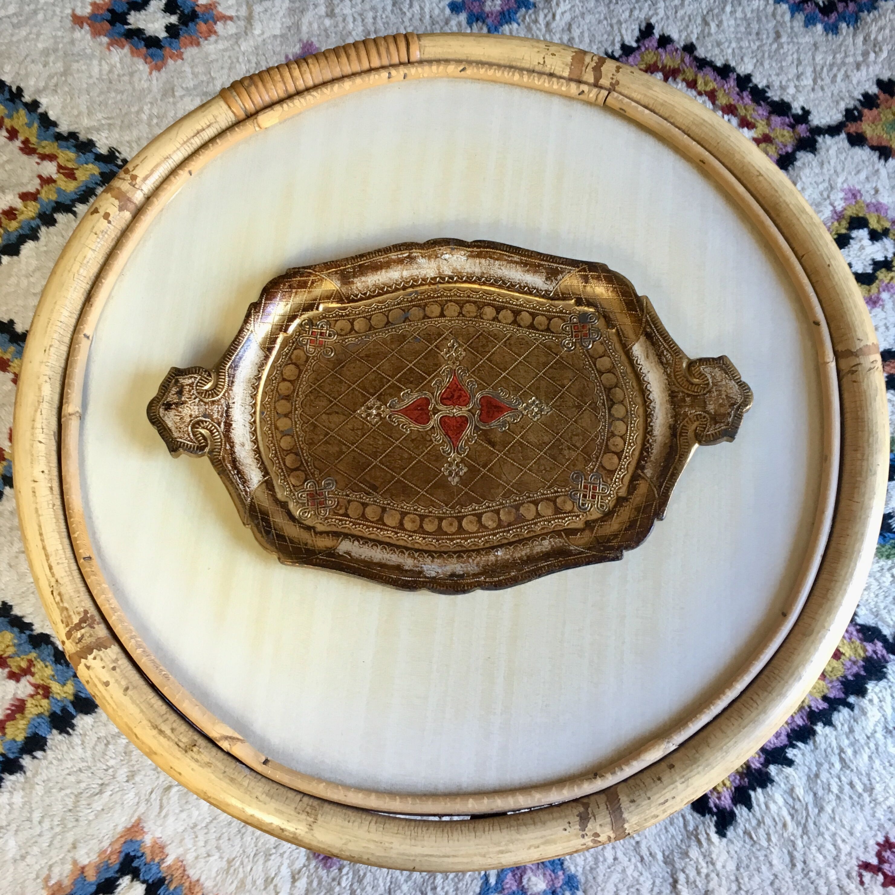 Florentine painted wooden tray