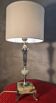 Lampe en onyx et marbre, abat-jour en lin, 1970
