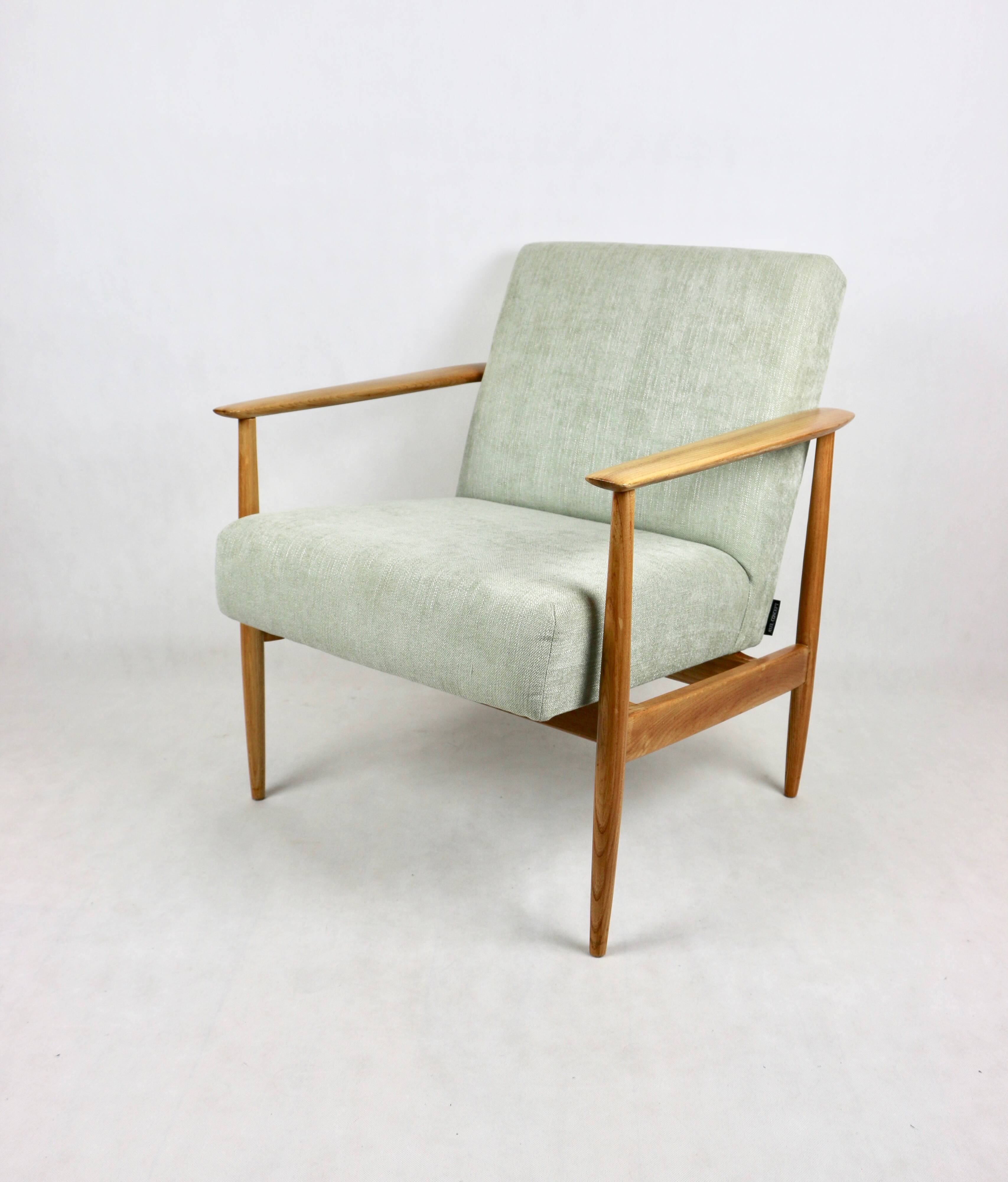 Vintage Danish Light Green Armchair, 1970s