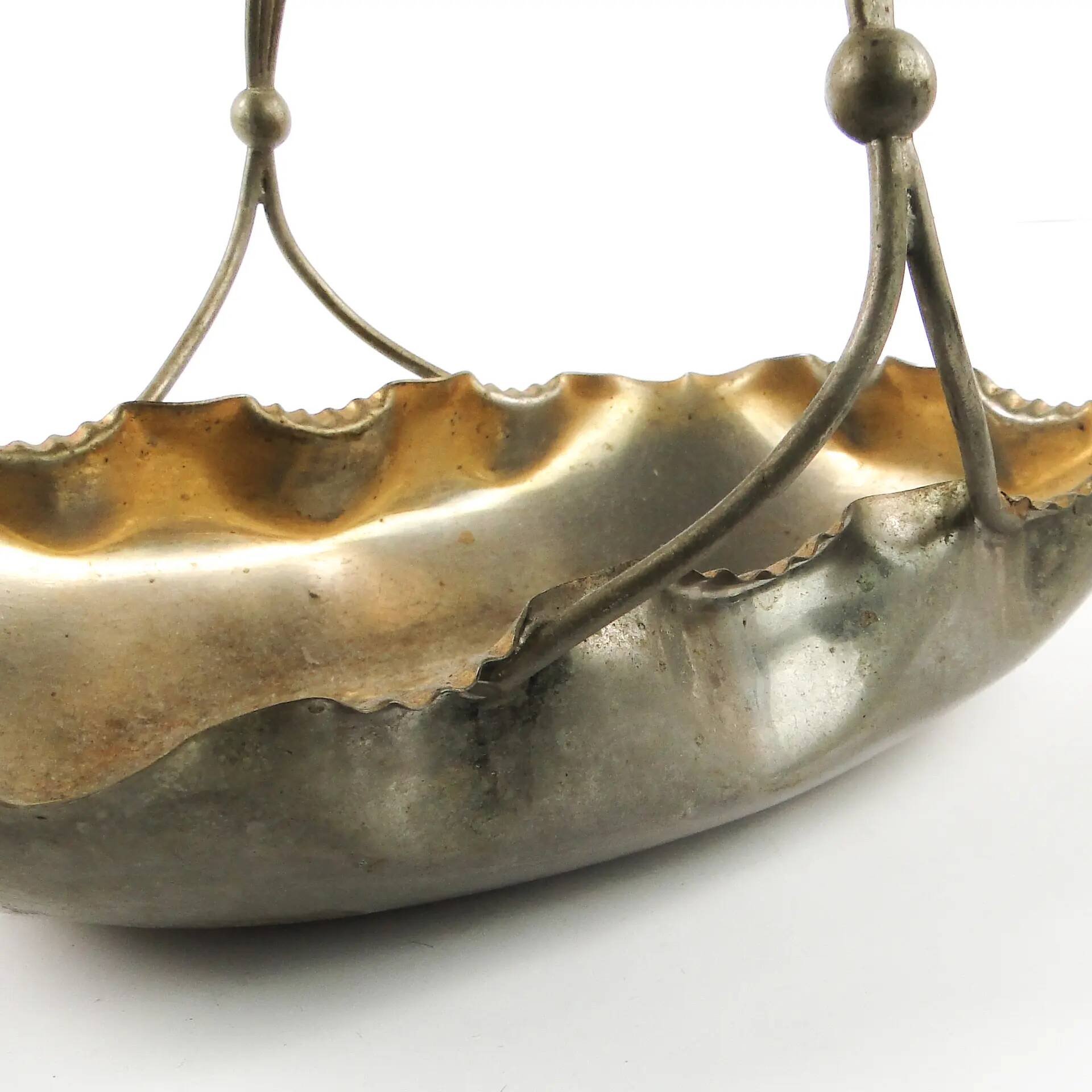 Fruit basket, Art Nouveau, silver-plated brass, Austria, early 20th century