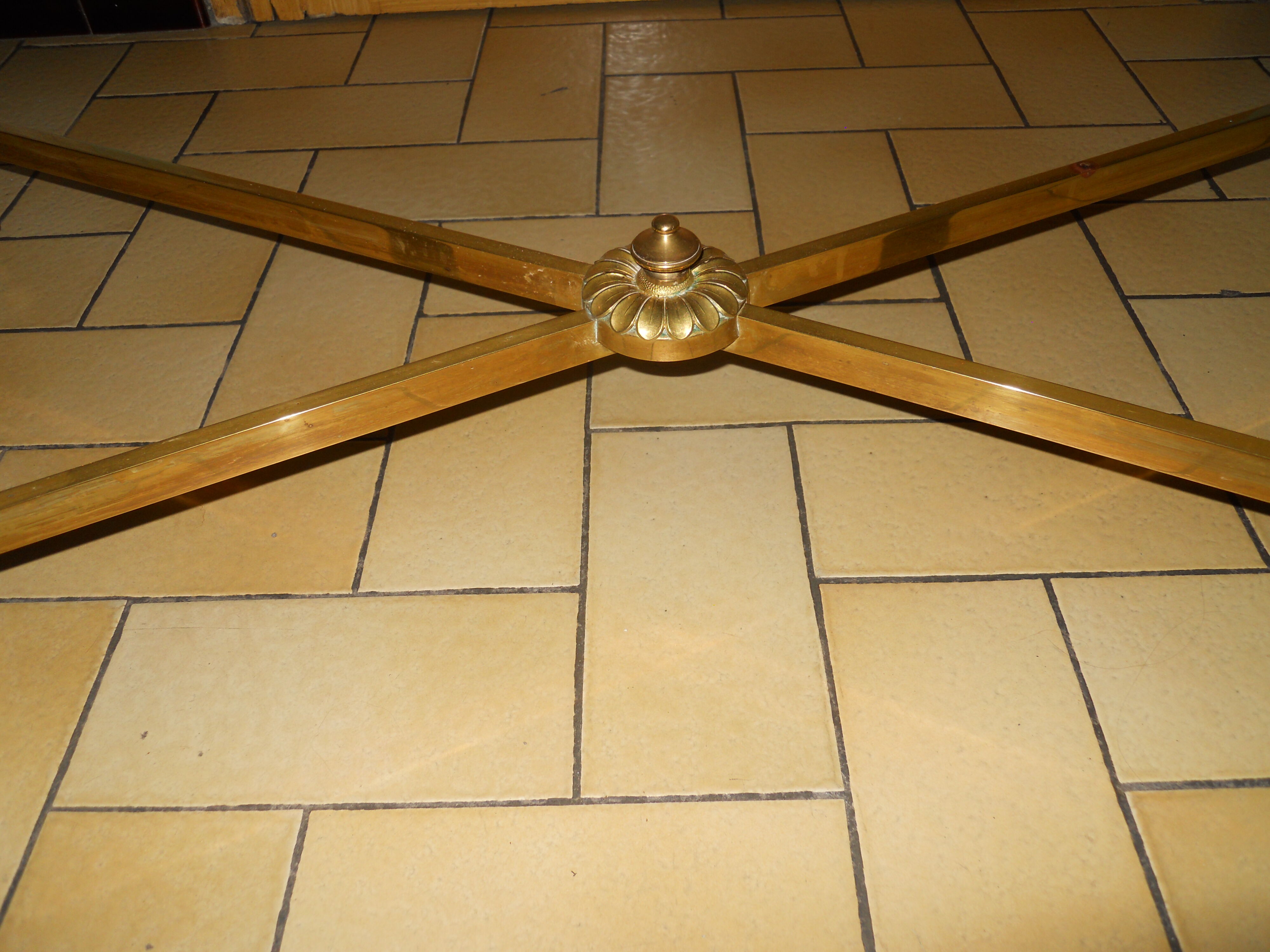 Bronze coffee table and black glass