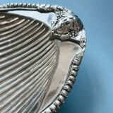 Large silver-plated shell dish