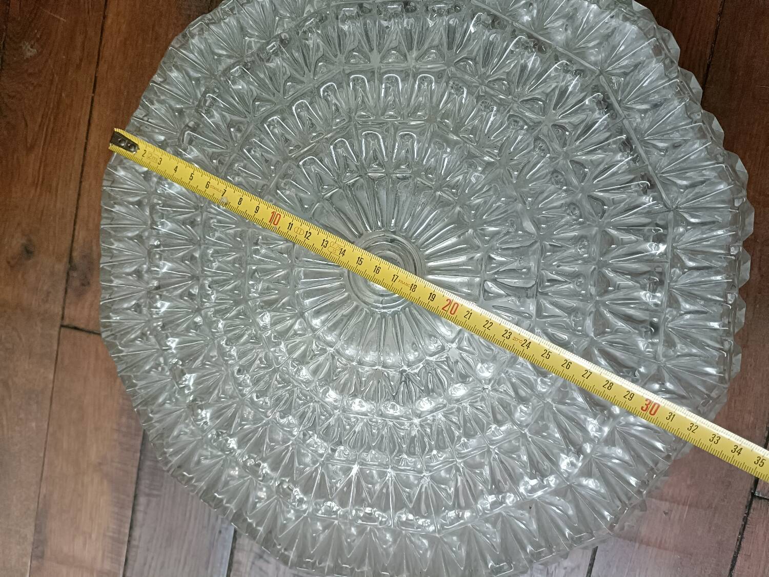 70s molded glass ceiling light
