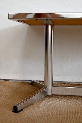 Rectangular coffee table in chrome and email - 1970