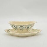Saucière faïence  Longchamp, Robert charbonnier, Iris, art nouveau