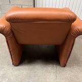 Pair of Italian designer leather armchairs