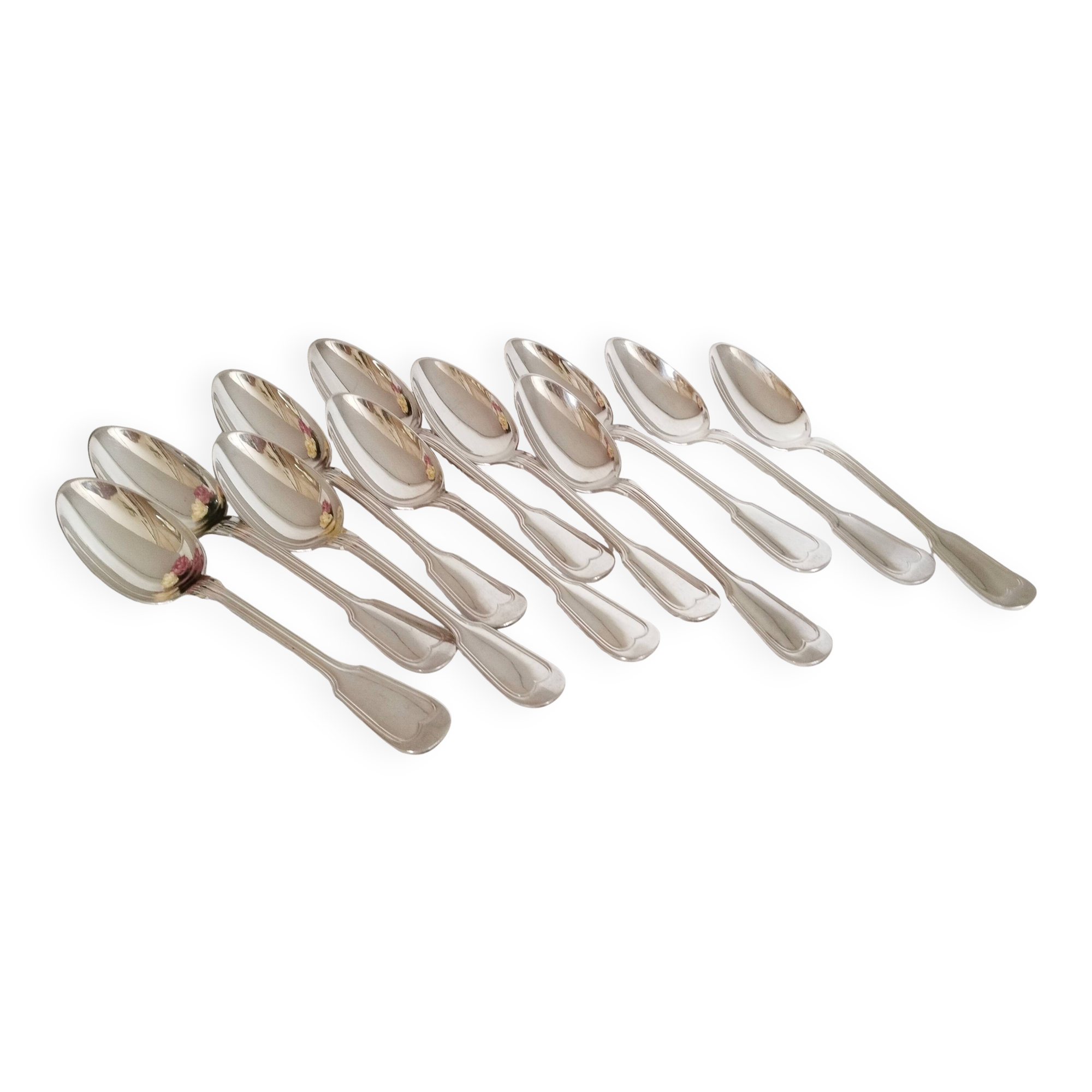 Ercuis silver-plated cutlery set, 11 forks and 11 spoons