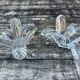 Bougeoirs, centre de table (lot de 2) verrerie de Vannes "Le chatel" 1970'S