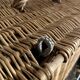 Antique wicker basket with closure and handle