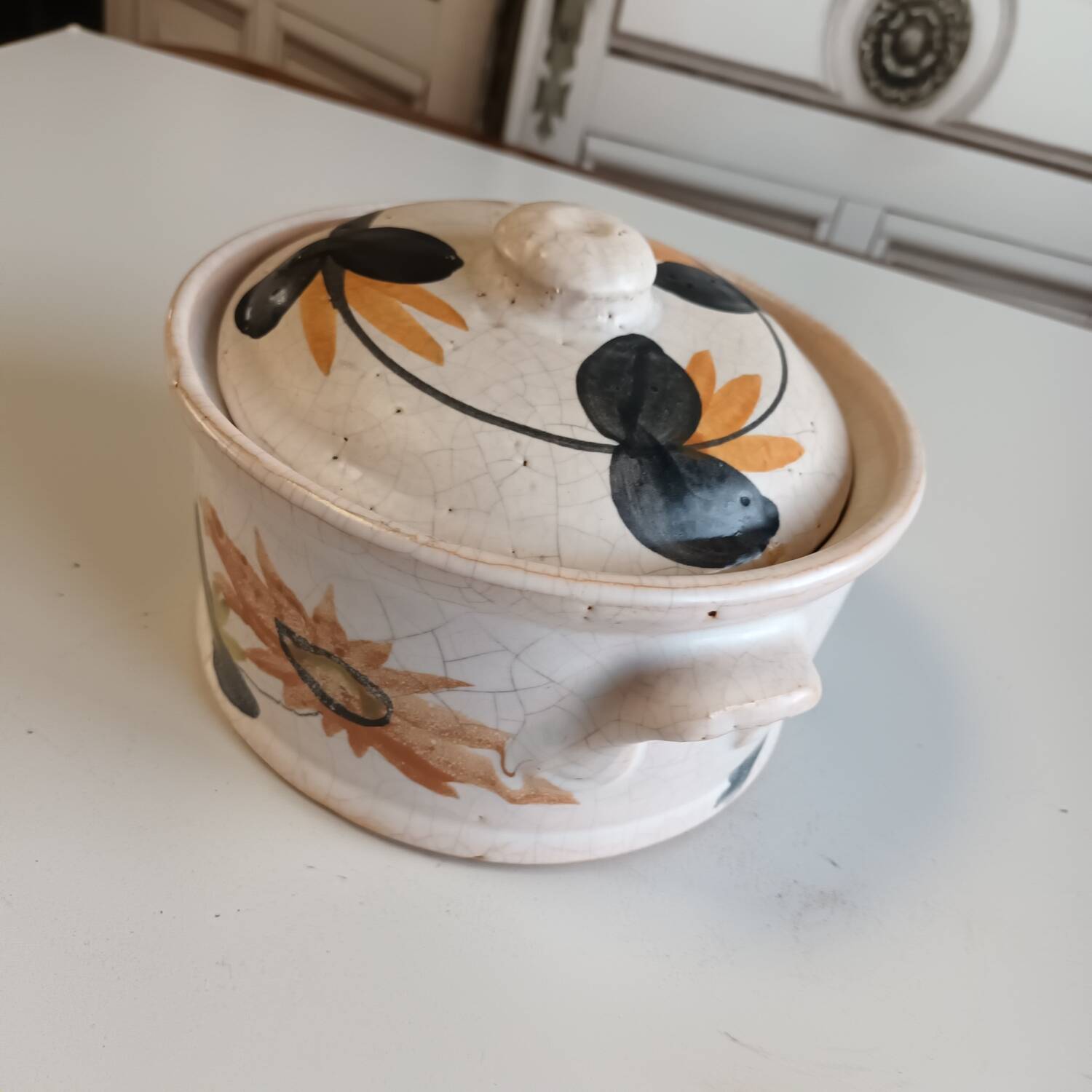 Soupière céramique craquelé vintage