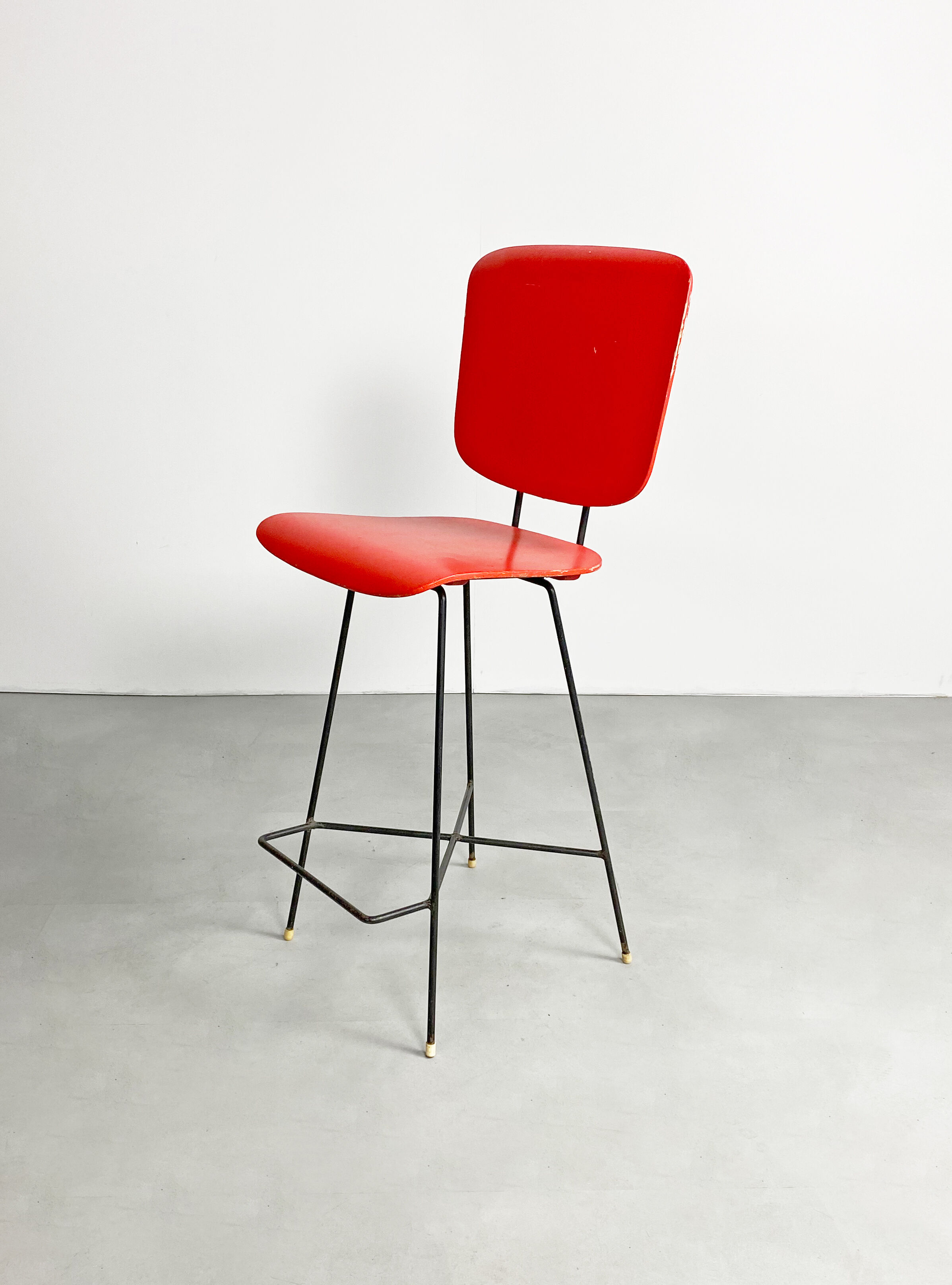 Dutch plywood bar stool by P.J Van Der Klugt for Everest, 1957