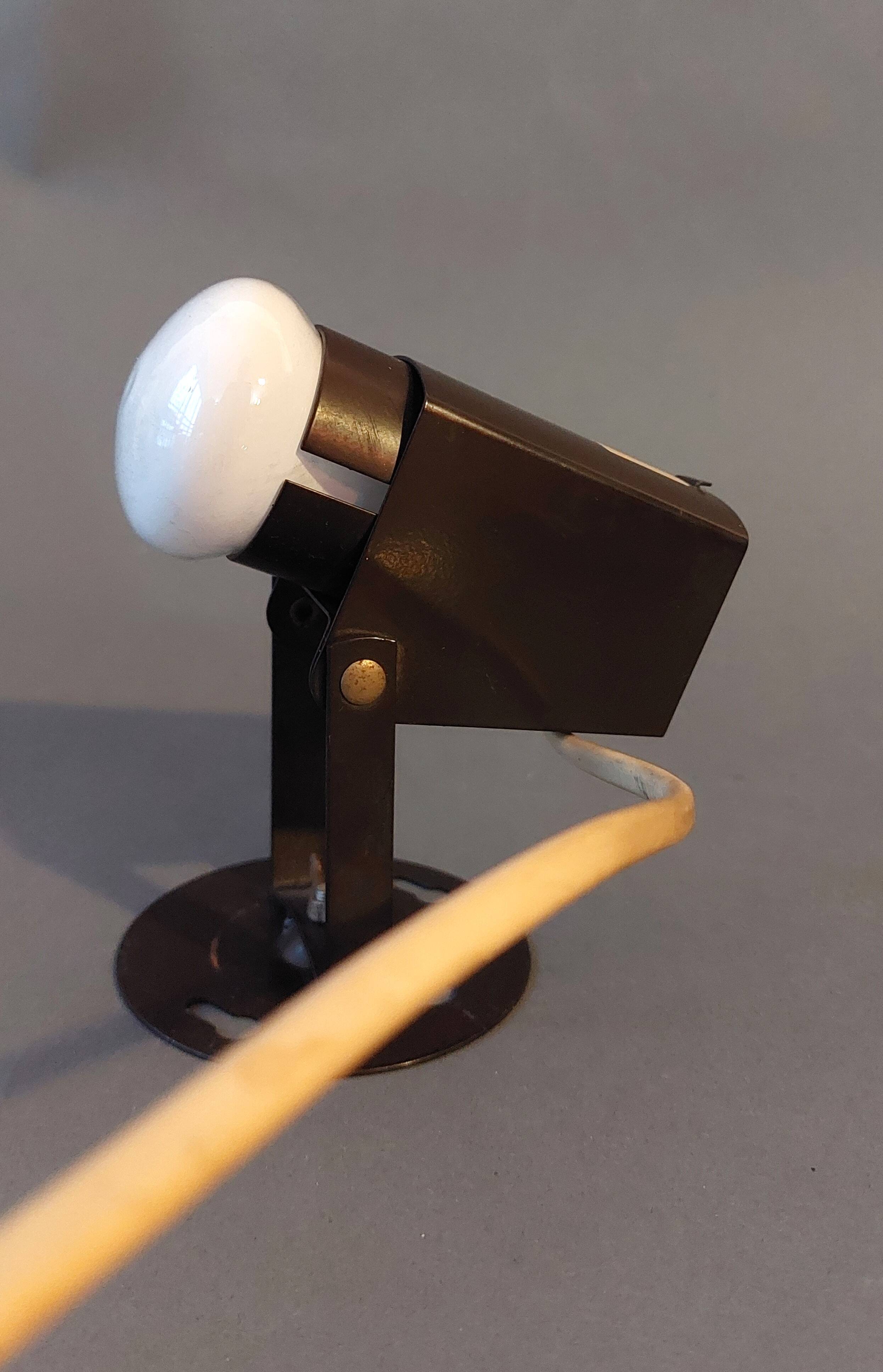 Lita 1950 wall lamp in vintage brown metal.