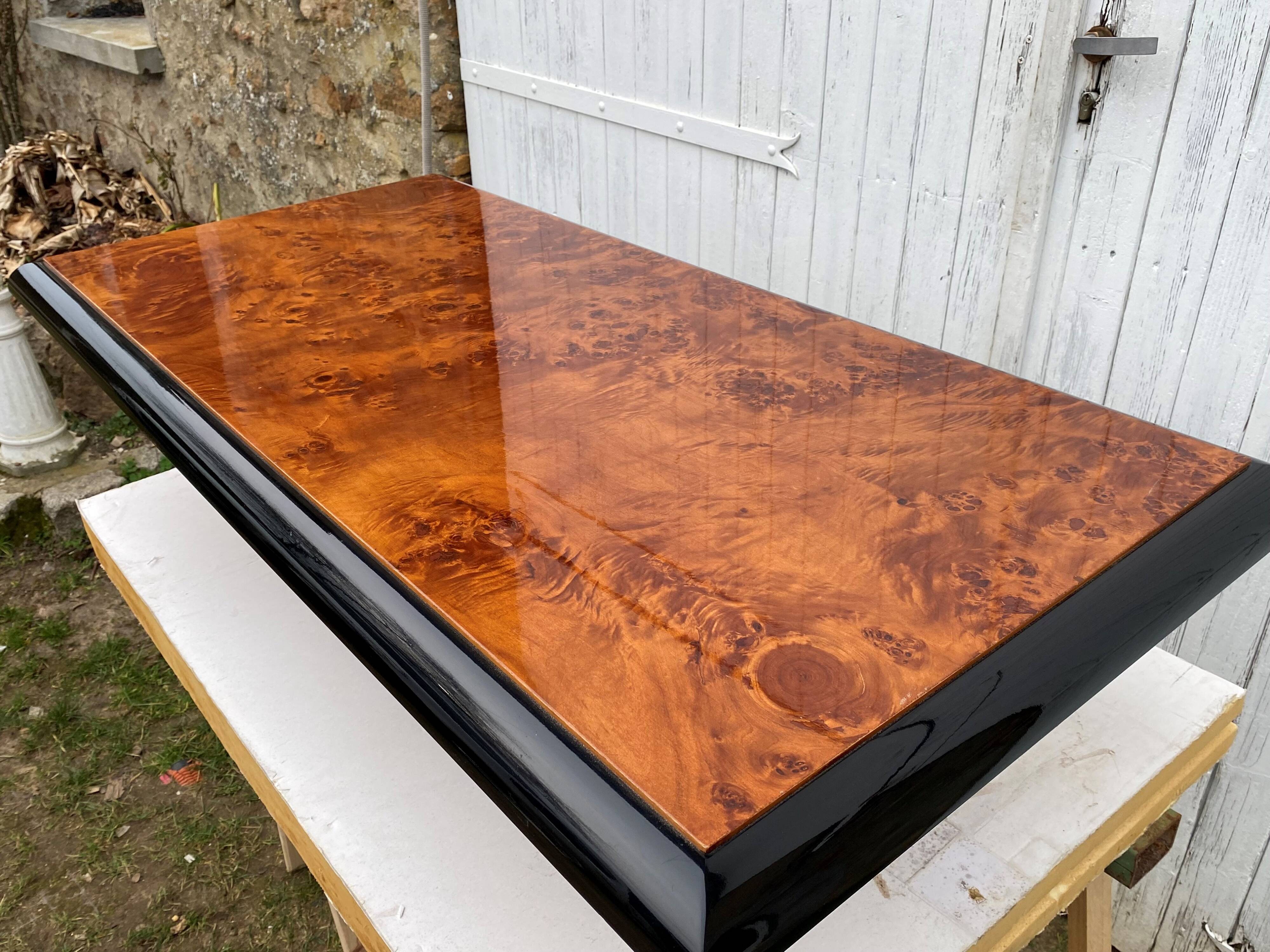 N1 coffee table in vintage 70s elm burl