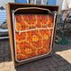 Vintage foldable bedside table in zebra wood – 1970s