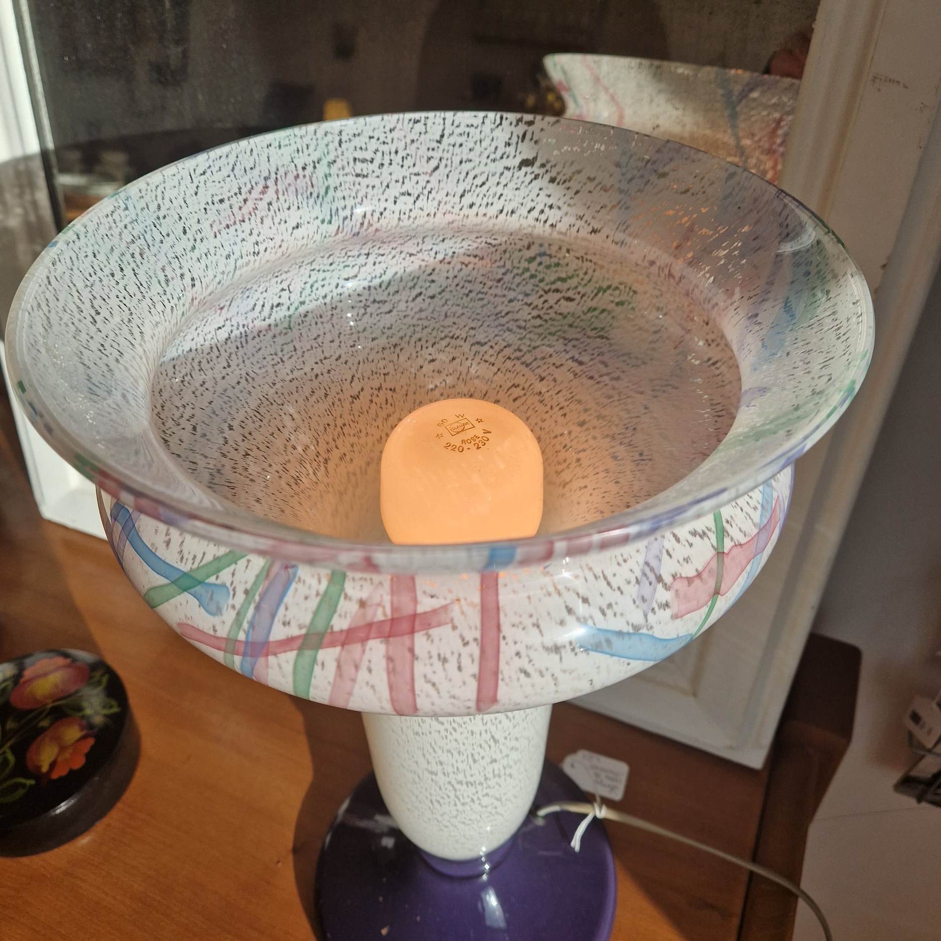 Italian lamp in Murano glass to table