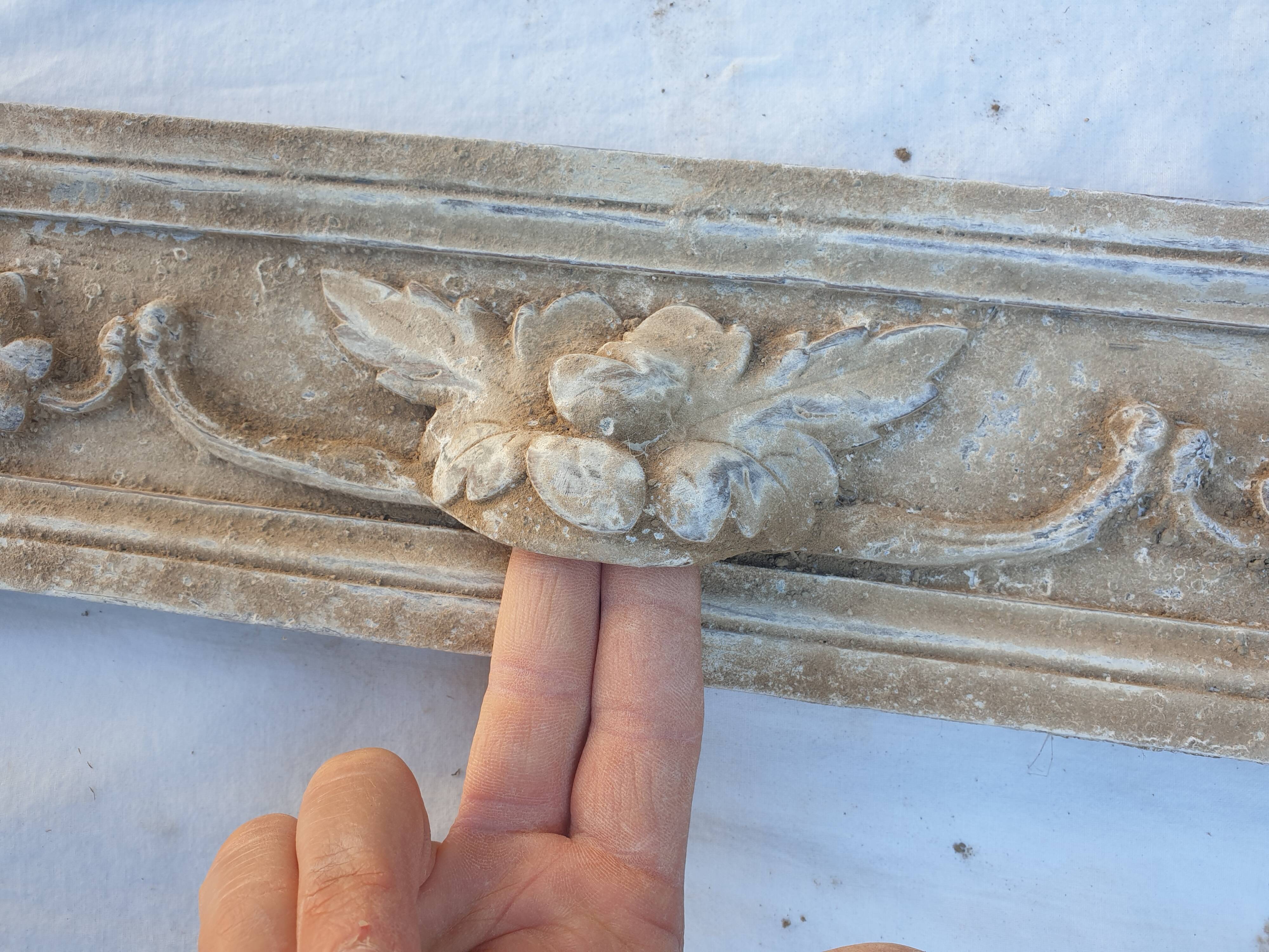 Antique French wood carved pediment vintage wood carving castle decor