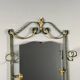 Wall console with mirror, wrought iron and marble, 20th century