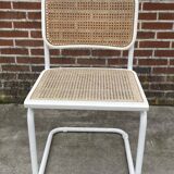 Set of 4 Cesca b32 model chairs in white by Marcel Breuer