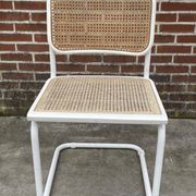 Set of 4 Cesca b32 model chairs in white by Marcel Breuer