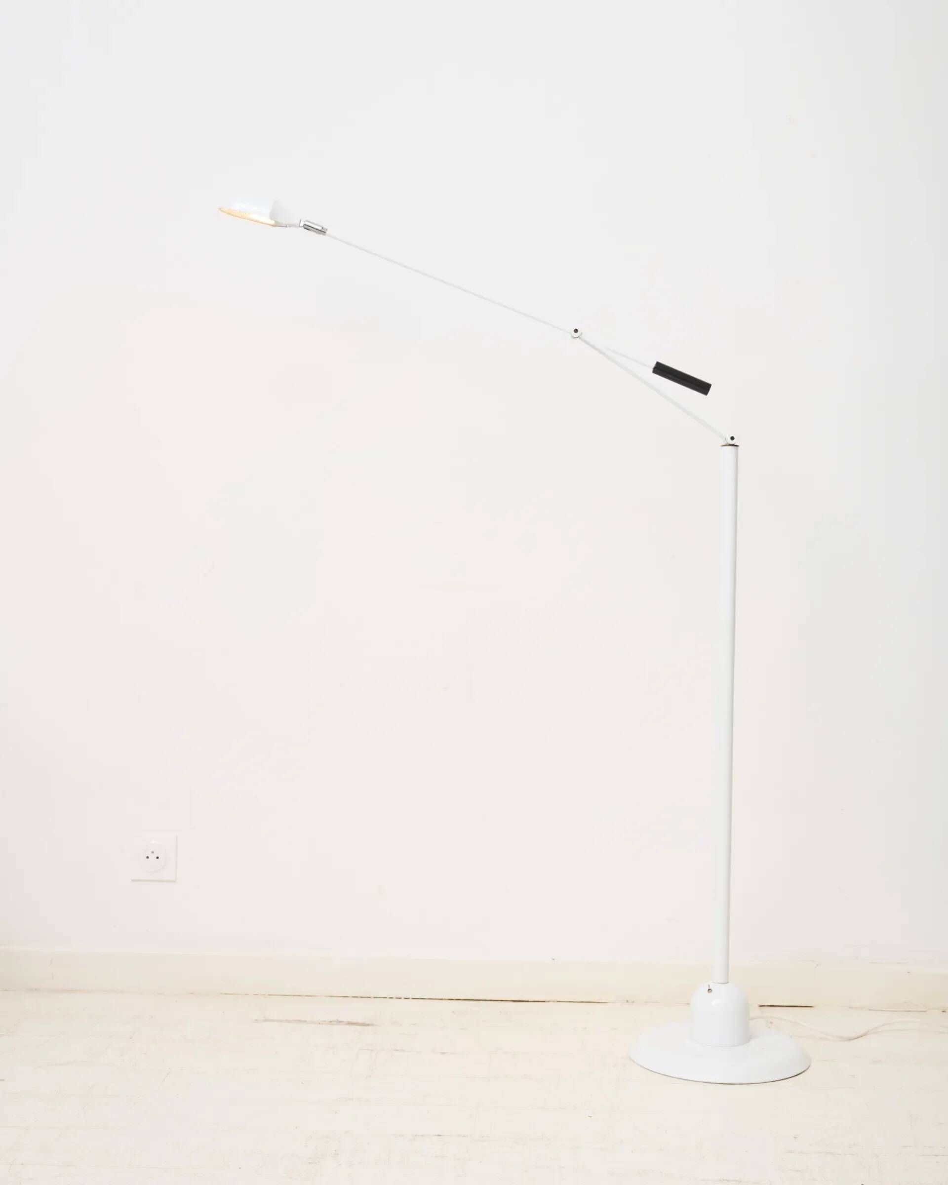 Articulated reading floor lamp, Italy, 1980s