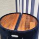 Coiffeuse vintage cylindrique bleue nuit année 70