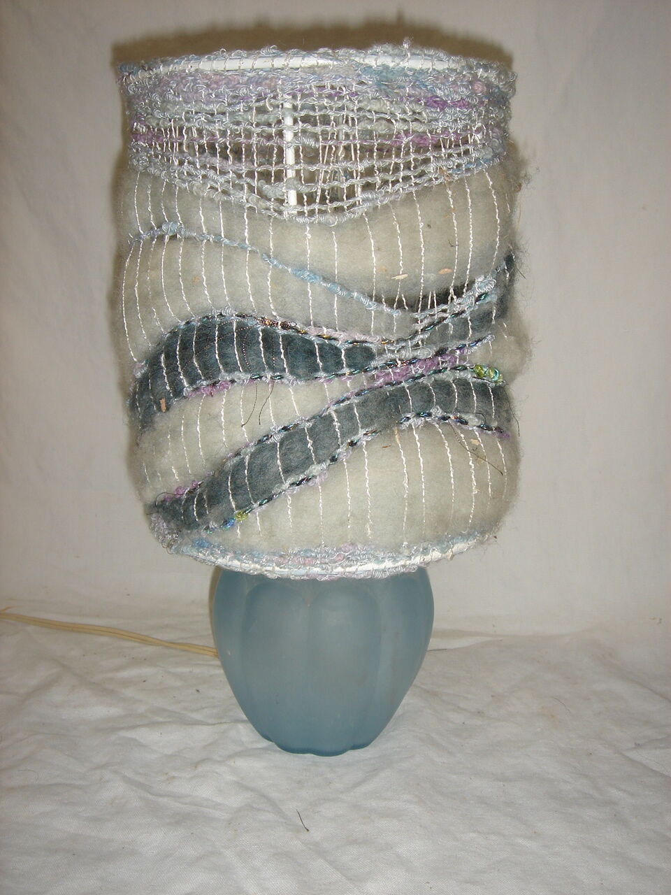 1960 blue glass lamp