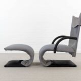 Zen easy chair with footrest by claude brisson for ligne roset
