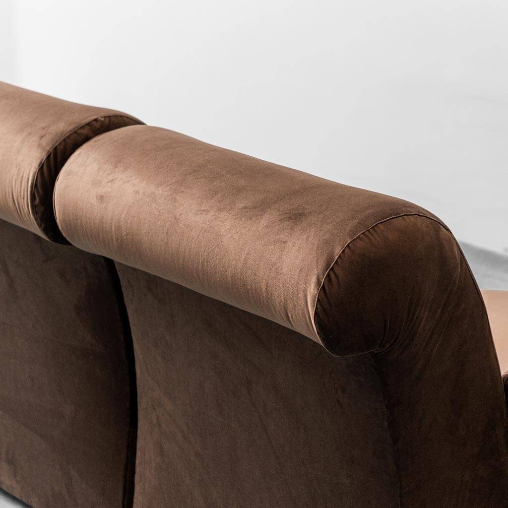 Canapé modulable 4 places en velours 1970 vintage modernisme