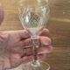 6 crystal engraved white wine glasses with stems