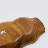 Segmented wooden plateau carved from exotic wood, Asia, 1970s.