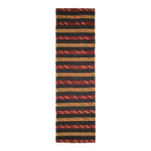 Tapis kilim vintage turc Oushak fait main en laine et coton rouge 118x430