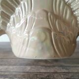 Planter iridescent peacock ceramic