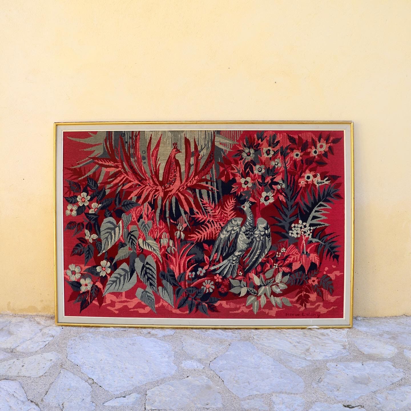 Tapestry signed by Hervé Lelong 1960