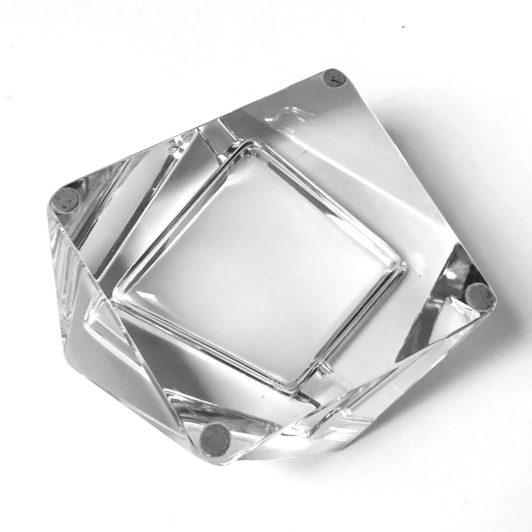 Cendrier asymétrique vintage • cristal • 1970-80