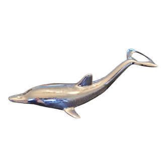 Chromed dolphin bottle opener