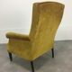 English armchair Napoleon III in mustard yellow velvet