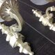 Pair of wall lamps in gilded metal and frosted glass art deco style