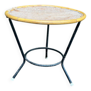 Table basse tripode vintage - ronde