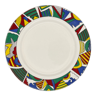 Dessert plate in Memphis style, "Tułowice" Porcelain Tableware Plant, Poland, 1980s.