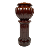 Complete in brown-toned enamelled ceramic, planter on its column