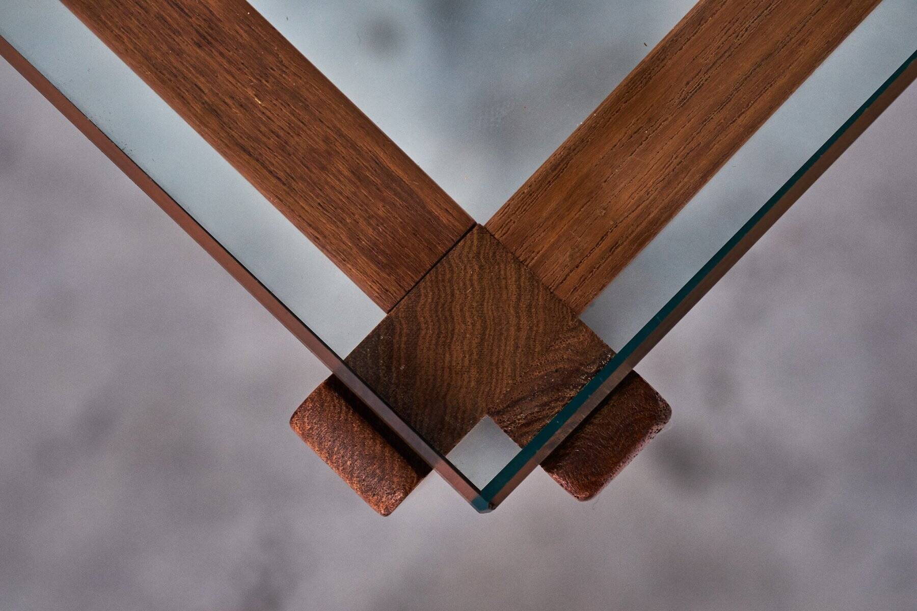 Teak and Glass Coffee Table, Denmark, 1960s